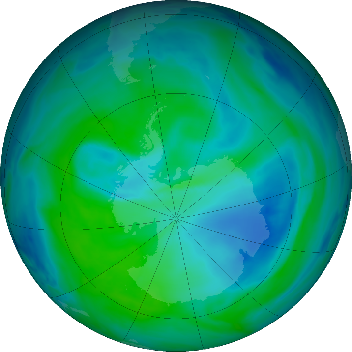 Antarctic ozone map for 18 December 2022